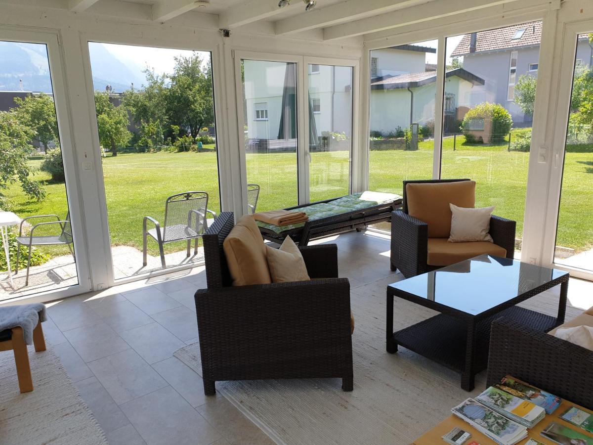Ferienwohnung Metzler - Blick auf die Berge Göfis Exterior foto